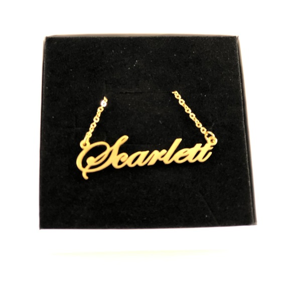 Dessy Adoye Jewelry - 14K Gold Plated Name Necklace - Scarlett Dessy Adoye Jewelry - 14K Gold Plated Name Necklace - Scarlett